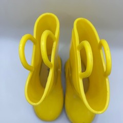 Zoogs Kids Yellow Rubber Rain Boots Waterproof Pull On Handles Toddler Size 5