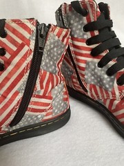 DR. MARTENS MARLEY AIR WARE Boots American USFlag Canvas Kids Size 3 Lace UP Zip