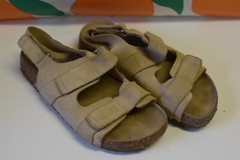 ZARA Beige Suede Sandals with Cork Bottom Adjustable Straps Sz EU 30 US 12.5