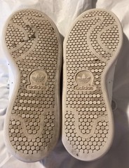 Kids Adidas Stan Smith Leather Sneakers Size 3 1/2 White And Blue