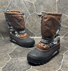 Sorel Cub Winter Lined Boots Kids Sz 6 (Eur 38) Blue Camo NY1526-423- Read
