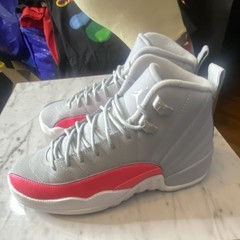 Size 5.5Y(GS) – Jordan Air 12 Retro Wolf Grey/Racer Pink Leather (510815-060)