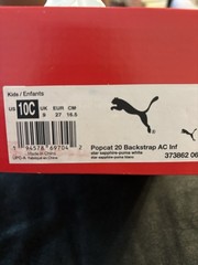 PUMA Popcat 20 Backstrap AC Inf Kids Slide Sandal Blue US 10C EU 27 373862-06