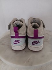 Nike Court Borough Mid 2 GS Youth Size 4Y Pure Platinum Vivid Purple CD7782-009
