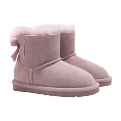UGG Boots Unisex Kids Child Classic Button Bailey Bow Australian Sheepskin Wool