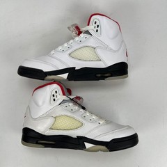 Air Jordan 5 Retro GS Fire Red Silver Tongue White 440888-102 Kids Size 4.5Y