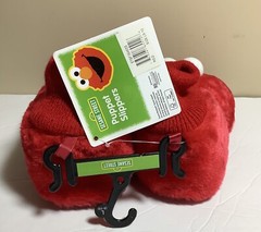 NWT Sesame Street Elmo Puppet Cuffed Slippers Shoes Padded Toddler SIZE L 9/10