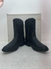 New Youth Black Dan Post Cowboy Boots. C 3140 5.5 5 1/2 D. 2-126