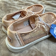 Hey Dude Wendy Youth Disco Sequin Blush Size J1 (size 1) NWT