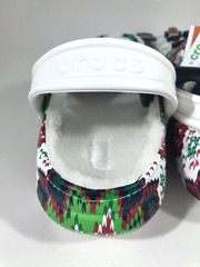 CROCS Classic Lined Clogs CHRISTMAS HOLIDAY CHARMS Dino Gingerbread Kids J3 New