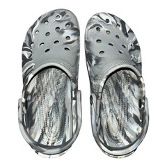 Crocs Classic 6 Marbled Clogs Grey/White Swirl Unisex Slip On Comfort Shoes