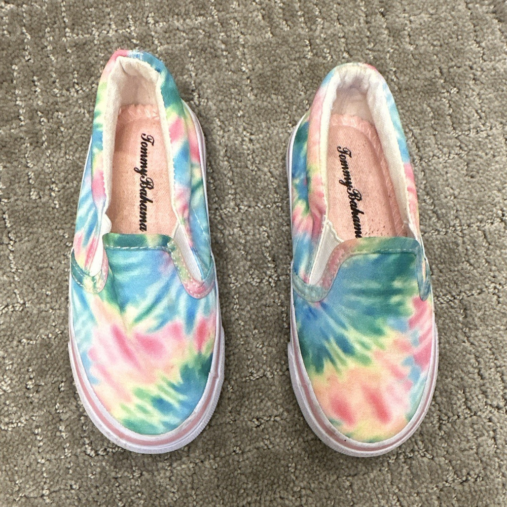 Tommy Bahama Kids Tie Dye Slip-On Casual Shoes Multicolor Fabric Sz 10