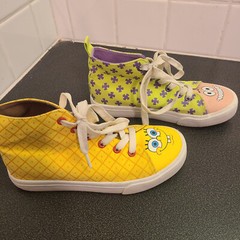 SpongeBob Patrick High Top Ground Up Shoes Cartoon Lace Up Sneakers Sz 4