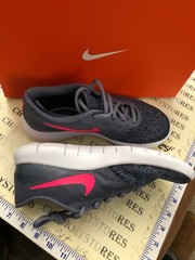 NEW NIKE Flex Contact (gs) 917937-402 DARK SKY BLUE RACER PINK SZ 6Y