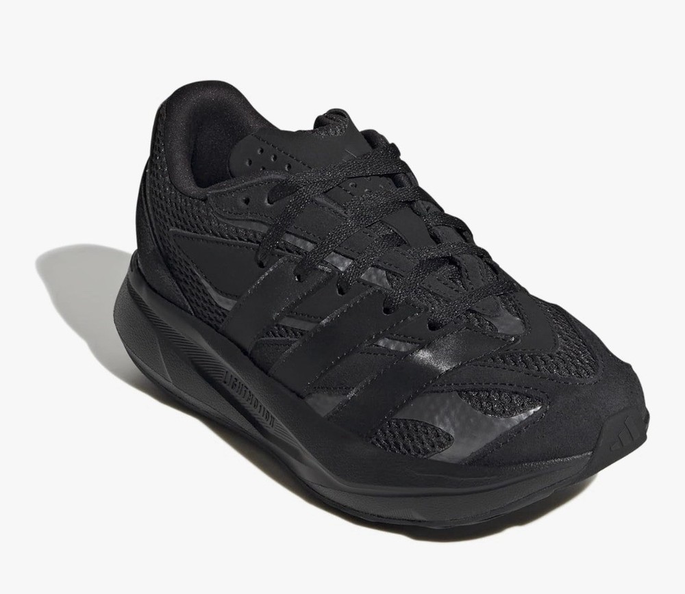 adidas Lightblaze Lace Up Youth Boys Black Sneakers Casual Shoes JQ4757