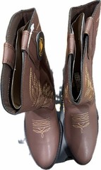 NIB Deer Stags Youth Ranch Pull on Western Cowboy Boot Dark Brown Size 2 M