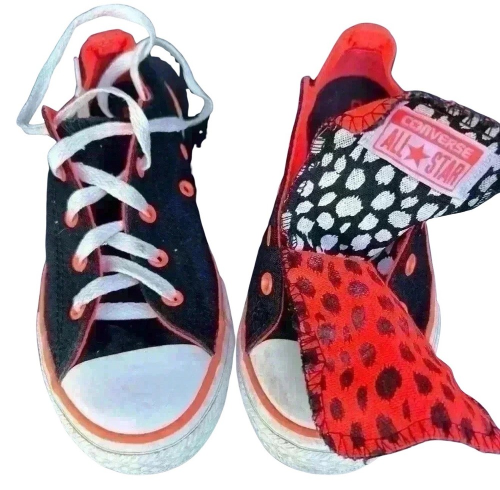 Kids Converse Chuck Taylor All Star Double Tongue Black And Orange Size 3