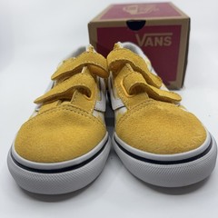 Vans Toddler Old Skool V Checkerboard Skate Sneakers Yellow / White 10 Kids Shoe