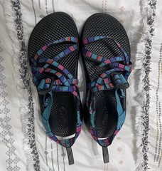 Chaco ZX1 Ecotread Teal Multicolor Performance Sandals Kids Size 5 J180264
