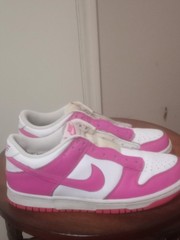 Nike Girls Dunk Low FB9109-102 Pink White Casual Shoes Sneakers Size 7Y