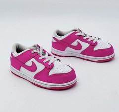 Nike Dunk Low TD Laser Fuchsia FB9107-102 Toddler Size 10C White Pink