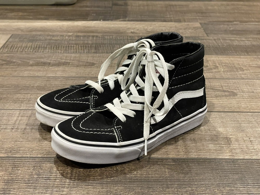 Vans SK8 High Top Classic Black/White Skateboard Shoes Kids Youth Sz 3.5 Unisex
