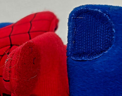 Marvel Spider-Man Plush Slipper Boots Kids Red Blue Superhero House Shoes M 9/10