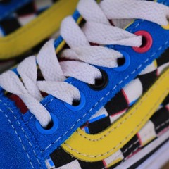 Vans Old Skool Colorshift MTV Pink/Blue/Yellow Checkerboard Low Shoes Kid Sz 12