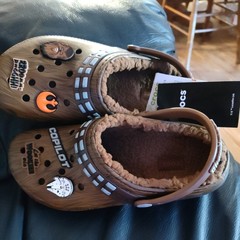 Crocs Star Wars Chewbacca Classic Lined Clogs, Espresso, 4 US Unisex Big Kid