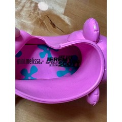 Mini Melissa Jeremy Scott Rain Boots Kids 6/7 Pink Excellent Bear Collaboration