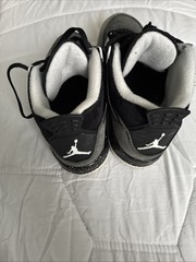 Jordan 4 Retro PS Black White Anthracite Low Top Suede Sneaker Kids 3Y