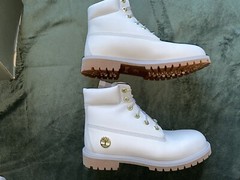 Timberland Premium 6 in Waterproof Boot Light Grey Nubuck Sz 6.5 Junior
