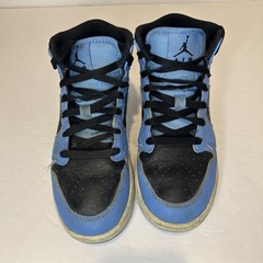 Air Jordan 1 Mid Boys 5Y University Blue Black UNC Retro OG Nike Shoe DQ8423-401