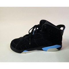 Jordan 6 Retro Black University Blue Kids Basketball Shoes 384666-006 Size 13C