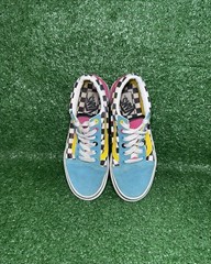 Vans Old Skool Checkerboard Kids Size 3 Multicolored Skate Shoe Casual Sneakers