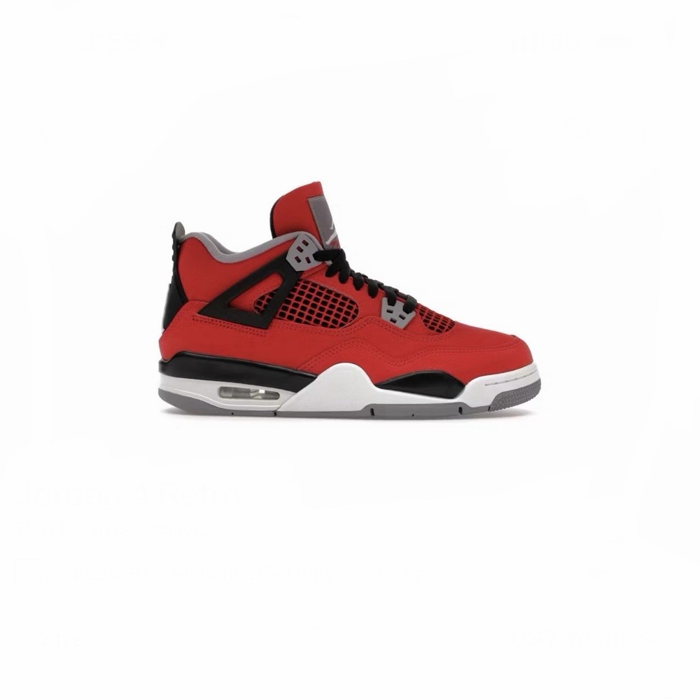 Jordan 4 Toro Bravo Grade School Size 6.5Y Youth Big Kids (UK6/EUR39) FQ8213-600
