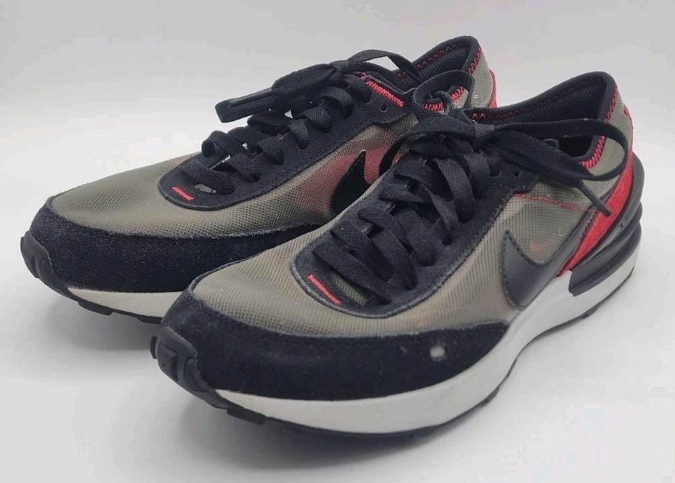 Nike Waffle One Flat Pewter Siren Red Athletic Shoe DC0481-006 Youth Size US 5.5
