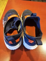 Size 5.5 (Big Kid) – Nike Flex Runner Shoe, Midnight Navy Blue/Picante Red/White
