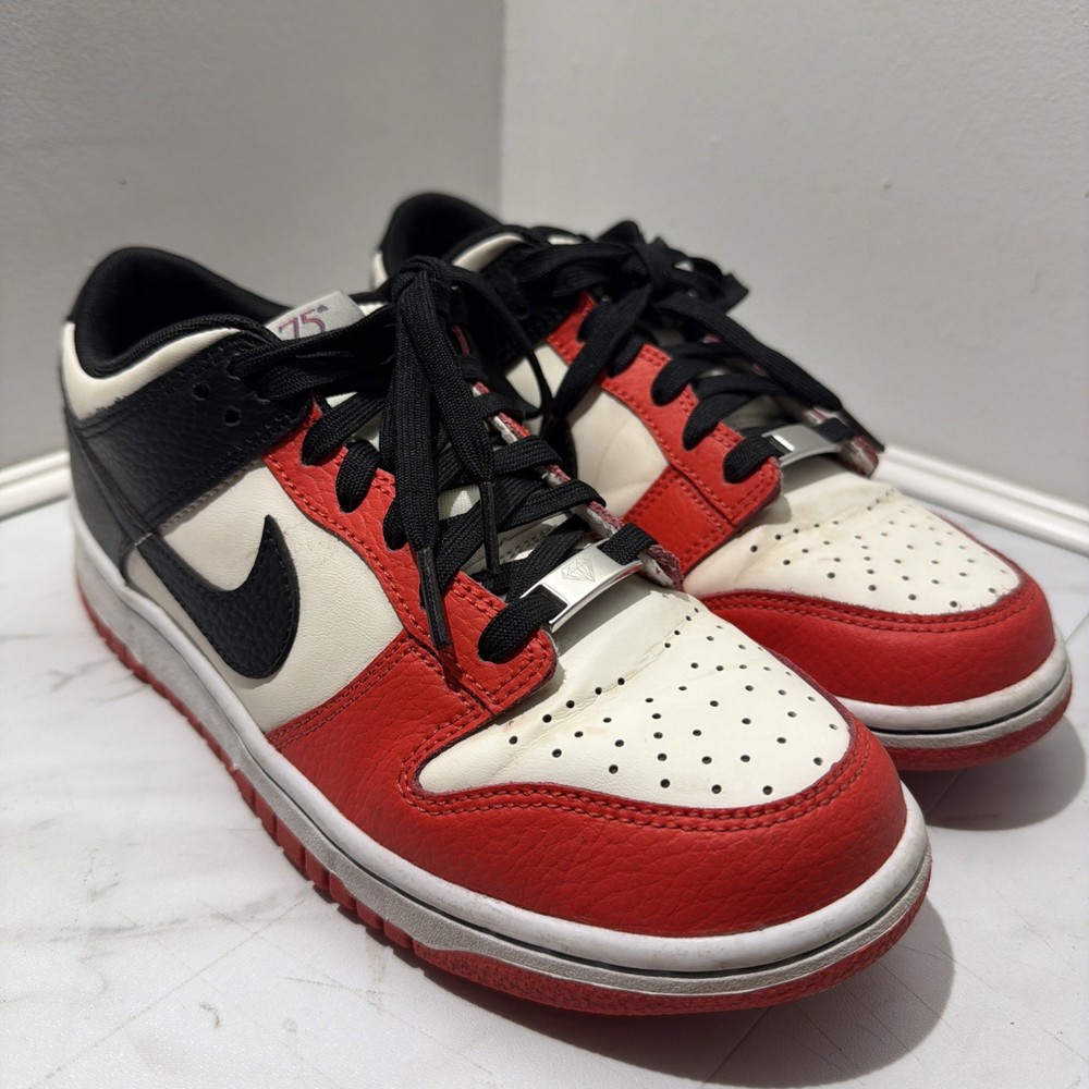 Nike Dunk Low GS EMB NBA 75th Anniversary Chicago Size 7 Youth DO6288-100