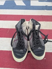 Burberry Haypark Mini Check High-Top Sneaker Black/Tan Beige Lace Up Shoes 35
