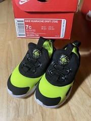 Nike Huarache Drift Size 7C AA3504 700 Volt Black & White BNWB