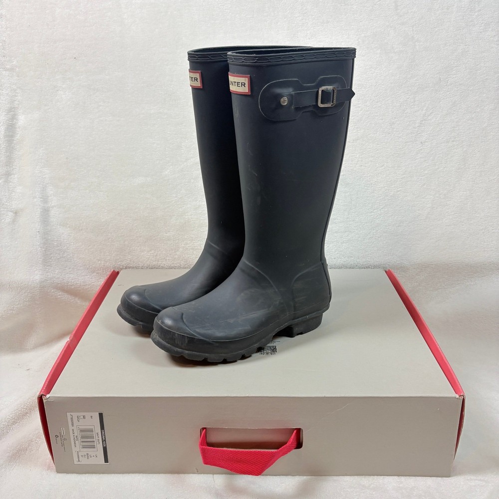 Hunter Rain Boots Kids Size 5 Navy Blue Good Original Kids Matte Waterproof