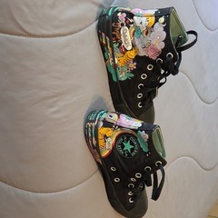 Converse Chuck Taylor All Star Psychedelic Hoops Graphic Black High Tops Size 2