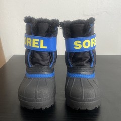 Sorel Snow Commander Boots Toddler Winter Nocturnal, Black Yellow Blue Size US 7