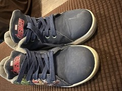 HEELYS Marvel Avengers Wheeled Skate Shoes Youth Sz 1 Blue + Multicolor Graphics