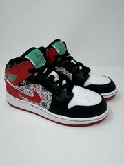 Air Jordan 1 Mid SE (GS) Size 3.5Y White/University Red-Black DM1208 150