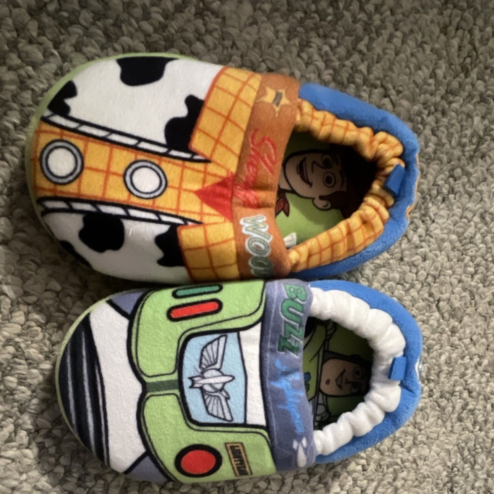 Disney Toy Story Woody & Buzz Lightyear Unisex Kids Slippers US 9/10 Multicolor