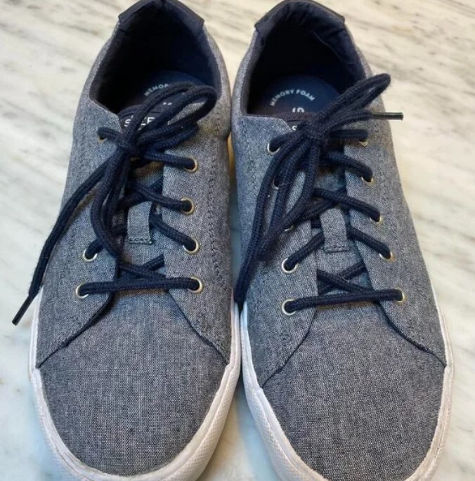 Preppy, dressy Sperry Top-Sider blue canvas shoes, Youth 6 – excellent!