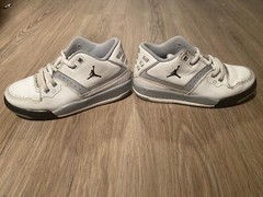 nike air jordan kids athletic white leather shoes size 12c