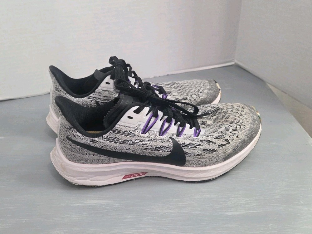 Nike Zoom Pegasus 36 Size 6Y Womens 7 Gray Heather Running Shoe Athletic
